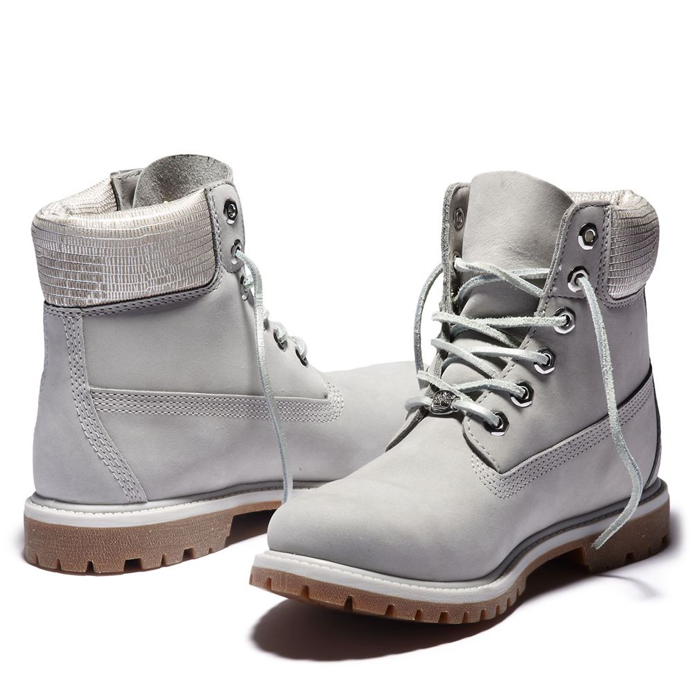 Bocanci 6-Inch Timberland Dama Gri - Premium Waterproof - Romania - PXWMZE495